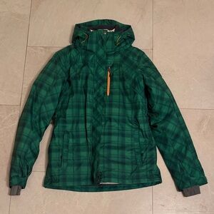 Columbia Green Plaid Ski Jacket